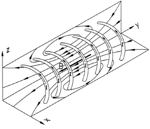 Figure 4: Lines of Induction Surrounding a Solenoid